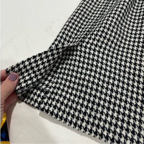 Vintage Compagnie Int’l EXPRESS Black white Houndstooth Wool Skirt size 10 - Picture 9 of 14